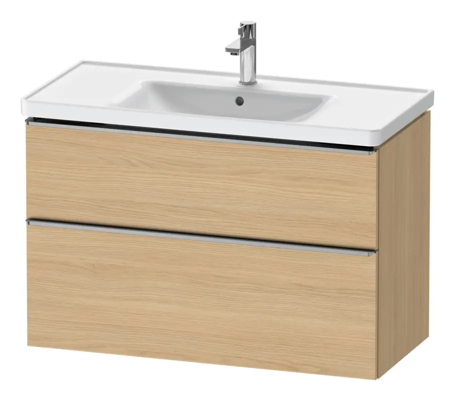 Super-Preis Duravit D-Neo Waschtischunterschrank mit 2 Auszügen Griff Edelstahl Gebürstet 984 x 625 x 452 mm - Eiche Natur Matt