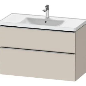 Top-Preis Duravit D-Neo Waschtischunterschrank mit 2 Auszügen Griff Edelstahl Gebürstet 984 x 625 x 452 mm - Taupe Matt
