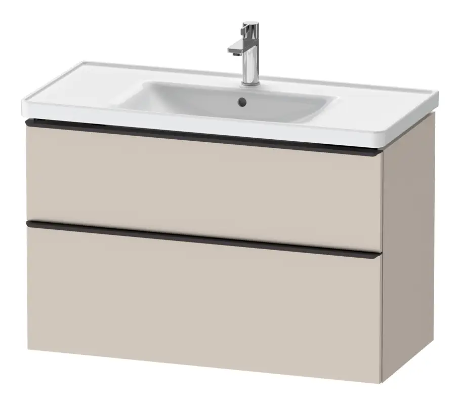Duravit D-Neo Waschtischunterschrank mit 2 Auszügen Griff Diamantschwarz Matt 984 x 625 x 452 mm - Taupe Matt Preis Gesenkt