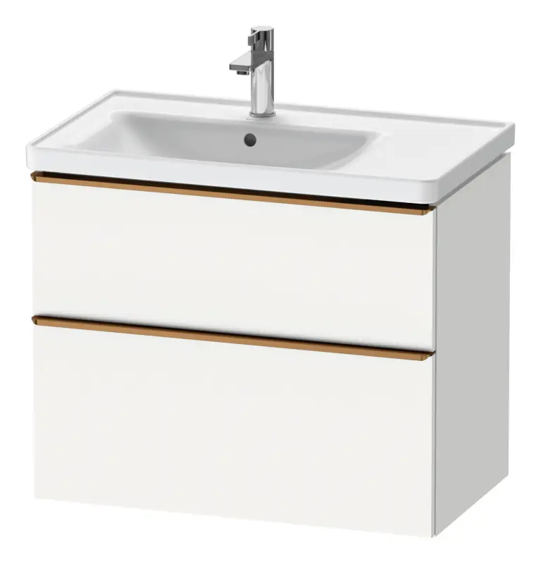 Neue Ware Duravit D-Neo Waschtischunterschrank für 236980 mit 2 Auszügen Griff Bronze Gebürstet 784 x 625 x 452 mm - Weiß Matt