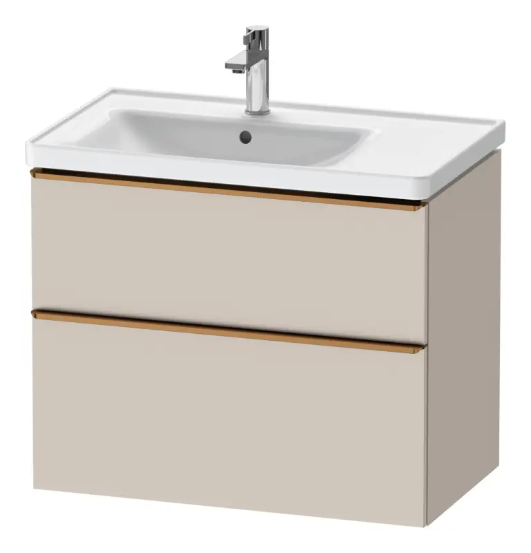 Markenware Duravit D-Neo Waschtischunterschrank für 236980 mit 2 Auszügen Griff Bronze Gebürstet 784 x 625 x 452 mm - Taupe Matt