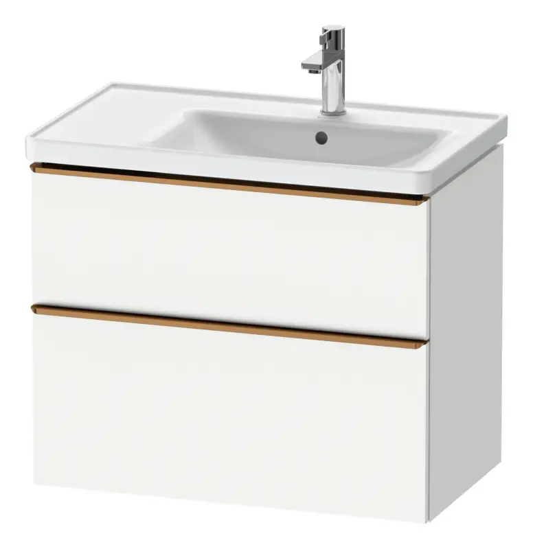 Duravit D-Neo Waschtischunterschrank für 237080 mit 2 Auszügen Griff Bronze Gebürstet 784 x 625 x 452 mm - Weiß Matt Neue Kollektion