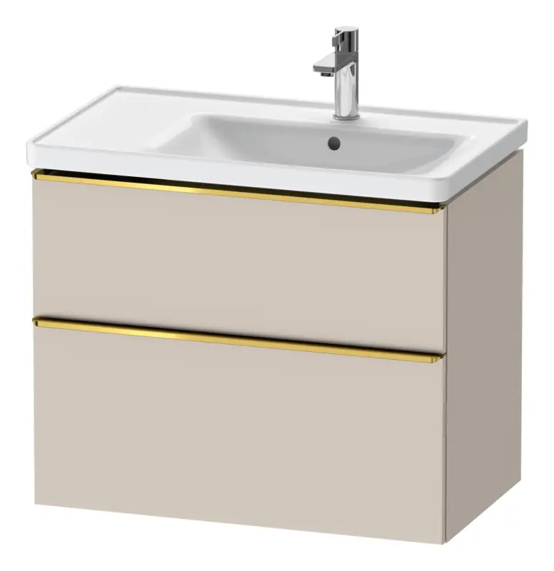 Preiswert Duravit D-Neo Waschtischunterschrank für 237080 mit 2 Auszügen Griff Gold Poliert 784 x 625 x 452 mm - Taupe Matt