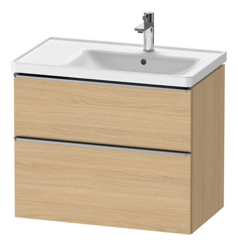 Duravit D-Neo Waschtischunterschrank für 237080 mit 2 Auszügen Griff Edelstahl Gebürstet 784 x 625 x 452 mm - Eiche Natur Matt Preiswert