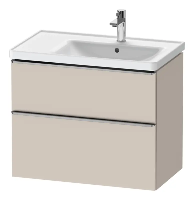 Abverkauf Duravit D-Neo Waschtischunterschrank für 237080 mit 2 Auszügen Griff Edelstahl Gebürstet 784 x 625 x 452 mm - Taupe Matt