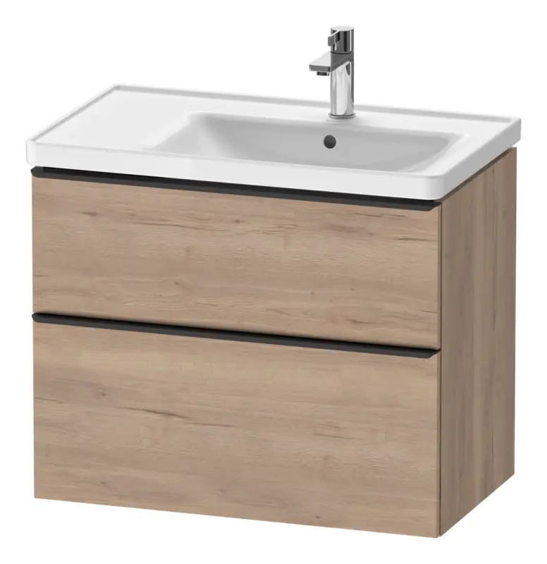 Echt Duravit D-Neo Waschtischunterschrank für 237080 mit 2 Auszügen Griff Diamantschwarz Matt 784 x 625 x 452 mm - Eiche Marmoriert Matt