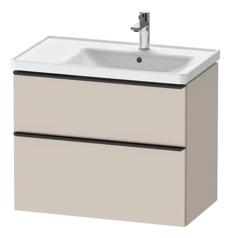 Neu Duravit D-Neo Waschtischunterschrank für 237080 mit 2 Auszügen Griff Diamantschwarz Matt 784 x 625 x 452 mm - Taupe Matt