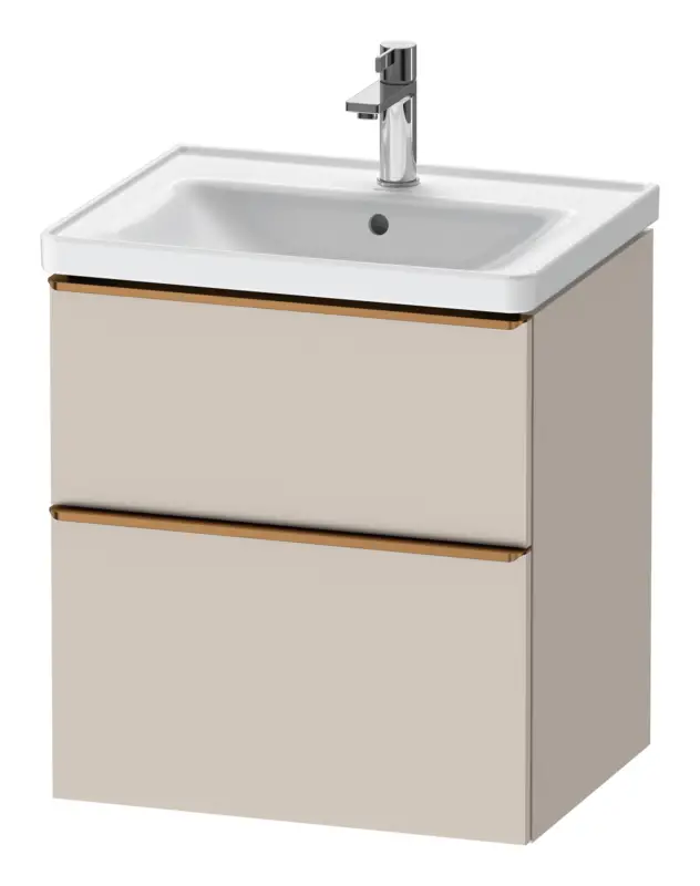 Duravit D-Neo Waschtischunterschrank mit 2 Auszügen Griff Bronze Gebürstet 584 x 625 x 452 mm - Taupe Matt Preisreduziert