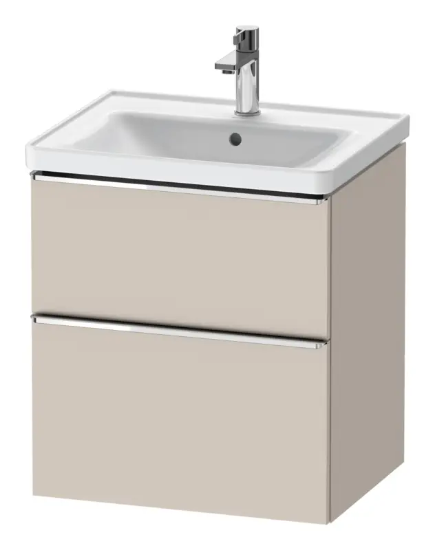 Highlight Duravit D-Neo Waschtischunterschrank mit 2 Auszügen Griff Chrom Hochglanz 584 x 625 x 452 mm - Taupe Matt