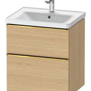 Top-Angebot Duravit D-Neo Waschtischunterschrank mit 2 Auszügen Griff Gold Poliert 584 x 625 x 452 mm - Eiche Natur Matt