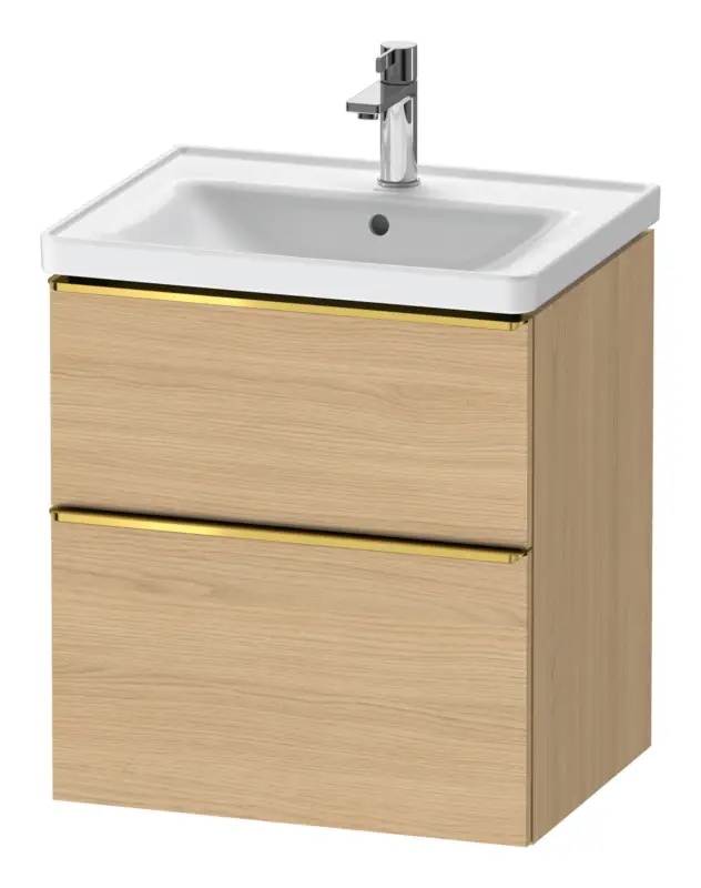 Top-Angebot Duravit D-Neo Waschtischunterschrank mit 2 Auszügen Griff Gold Poliert 584 x 625 x 452 mm - Eiche Natur Matt