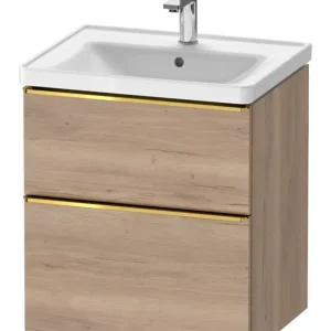 Top-Seller Duravit D-Neo Waschtischunterschrank mit 2 Auszügen Griff Gold Poliert 584 x 625 x 452 mm - Eiche Marmoriert Matt