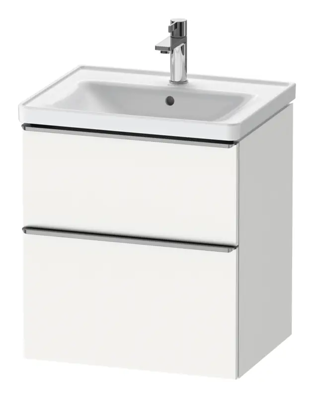 Duravit D-Neo Waschtischunterschrank mit 2 Auszügen Griff Edelstahl Gebürstet 584 x 625 x 452 mm - Weiß Matt Preiswert