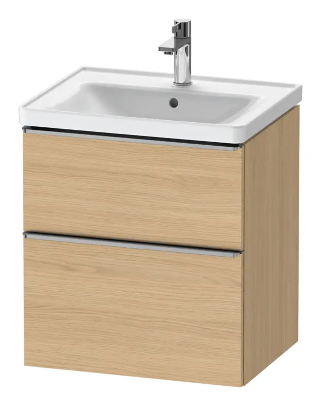 Duravit D-Neo Waschtischunterschrank mit 2 Auszügen Griff Edelstahl Gebürstet 584 x 625 x 452 mm - Eiche Natur Matt Top-Preis