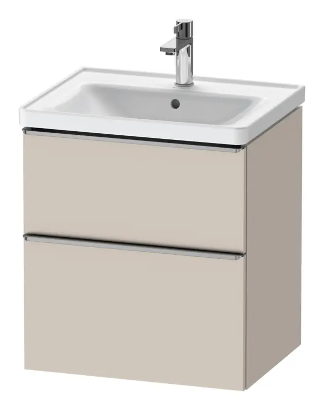 Duravit D-Neo Waschtischunterschrank mit 2 Auszügen Griff Edelstahl Gebürstet 584 x 625 x 452 mm - Taupe Matt Sichere Zahlung