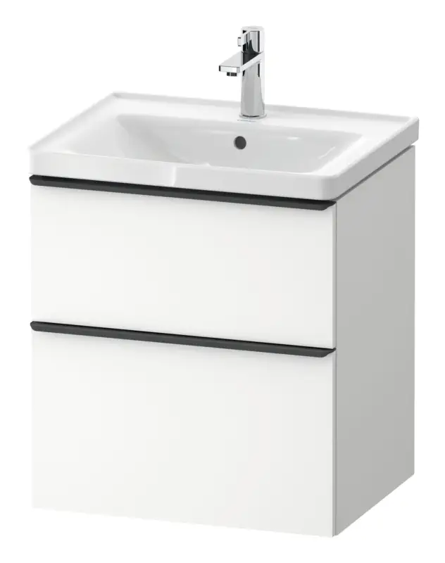 Duravit D-Neo Waschtischunterschrank mit 2 Auszügen Griff Diamantschwarz Matt 584 x 625 x 452 mm - Weiß Matt Top-Seller