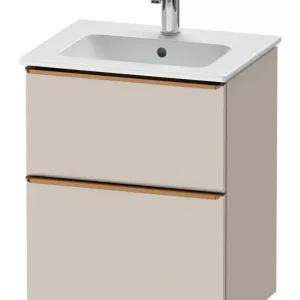Zertifiziert Duravit D-Neo Waschtischunterschrank mit 2 Auszügen Griff Bronze Gebürstet 510 x 625 x 402 mm - Taupe Matt