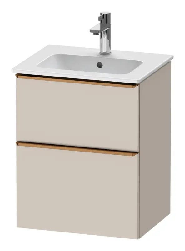 Zertifiziert Duravit D-Neo Waschtischunterschrank mit 2 Auszügen Griff Bronze Gebürstet 510 x 625 x 402 mm - Taupe Matt