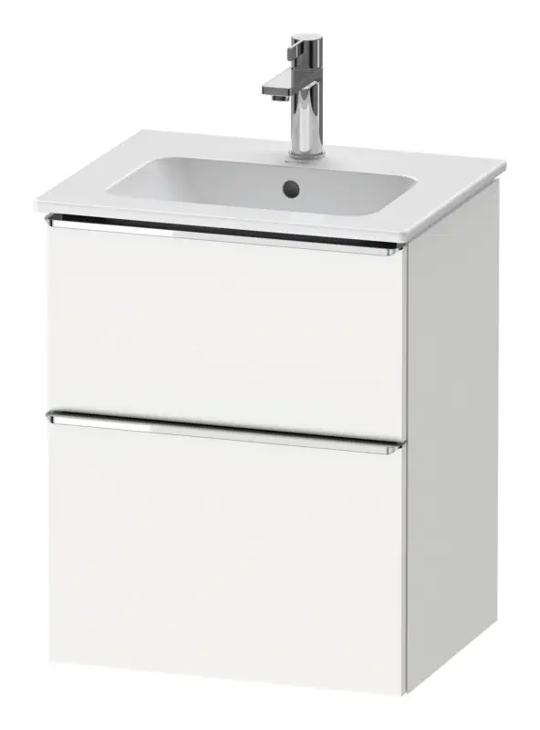Nur Heute Duravit D-Neo Waschtischunterschrank mit 2 Auszügen Griff Chrom Hochglanz 510 x 625 x 402 mm - Weiß Matt