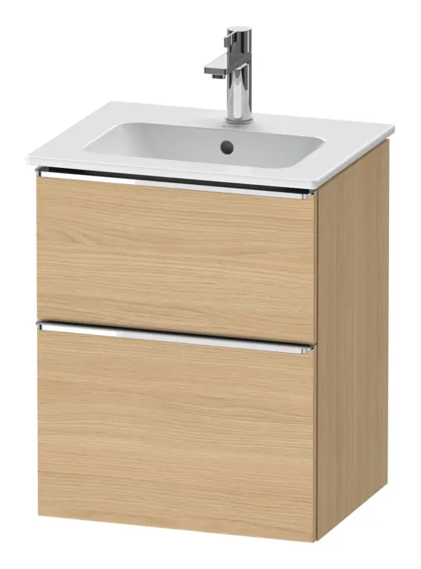 Duravit D-Neo Waschtischunterschrank mit 2 Auszügen Griff Chrom Hochglanz 510 x 625 x 402 mm - Eiche Natur Matt Günstig