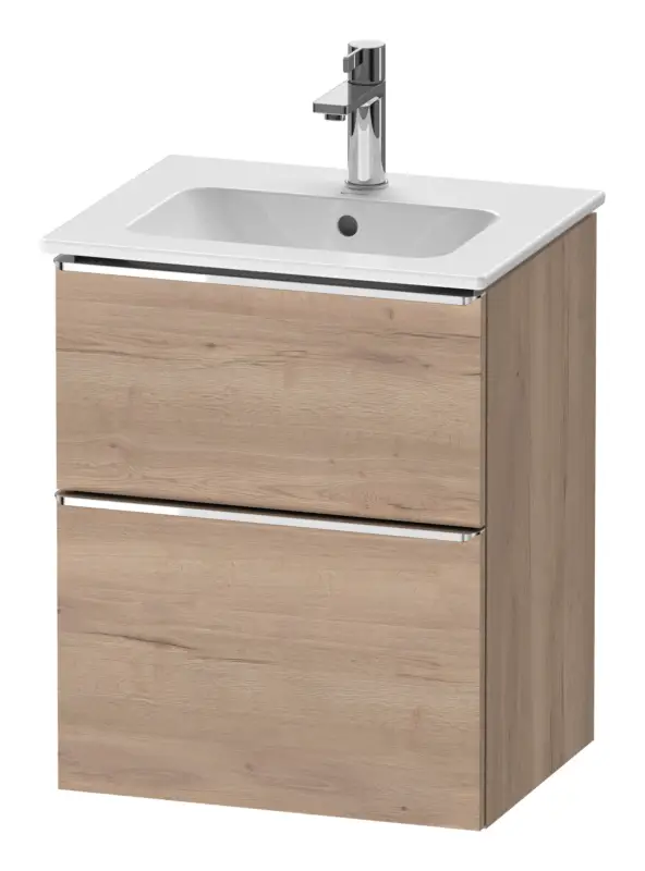 Duravit D-Neo Waschtischunterschrank mit 2 Auszügen Griff Chrom Hochglanz 510 x 625 x 402 mm - Eiche Marmoriert Matt Mega-Angebot