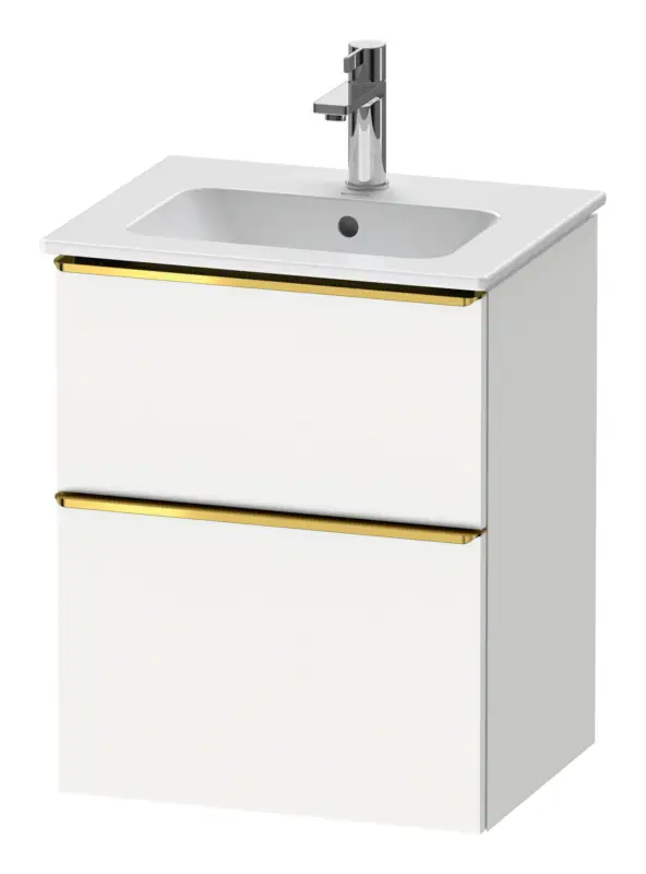 Duravit D-Neo Waschtischunterschrank mit 2 Auszügen Griff Gold Poliert 510 x 625 x 402 mm - Weiß Matt Markenware