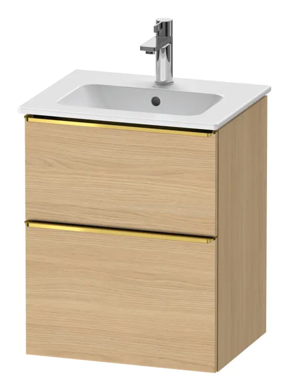 Duravit D-Neo Waschtischunterschrank mit 2 Auszügen Griff Gold Poliert 510 x 625 x 402 mm - Eiche Natur Matt Super-Preis