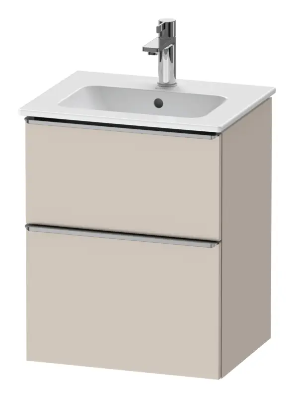 Finale Aktion Duravit D-Neo Waschtischunterschrank mit 2 Auszügen Griff Edelstahl Gebürstet 510 x 625 x 402 mm - Taupe Matt