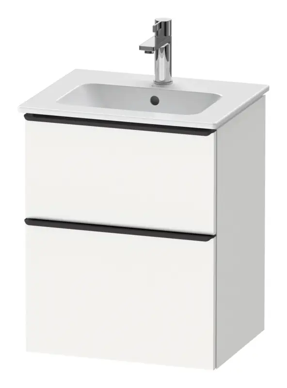 Duravit D-Neo Waschtischunterschrank mit 2 Auszügen Griff Diamantschwarz Matt 510 x 625 x 402 mm - Weiß Matt Günstig