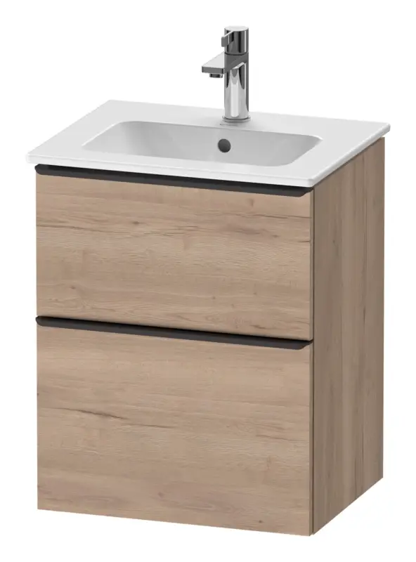 Duravit D-Neo Waschtischunterschrank mit 2 Auszügen Griff Diamantschwarz Matt 510 x 625 x 402 mm - Eiche Marmoriert Matt Kracherpreis