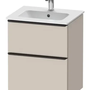 Ausverkauf Duravit D-Neo Waschtischunterschrank mit 2 Auszügen Griff Diamantschwarz Matt 510 x 625 x 402 mm - Taupe Matt