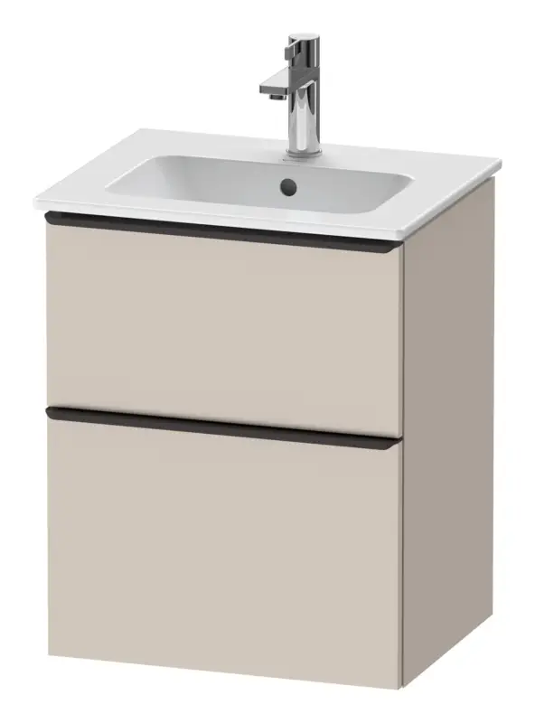 Ausverkauf Duravit D-Neo Waschtischunterschrank mit 2 Auszügen Griff Diamantschwarz Matt 510 x 625 x 402 mm - Taupe Matt