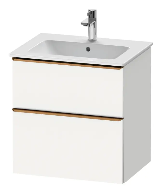Must-Have Duravit D-Neo Waschtischunterschrank mit 2 Auszügen Griff Bronze Gebürstet 610 x 625 x 462 mm - Weiß Matt