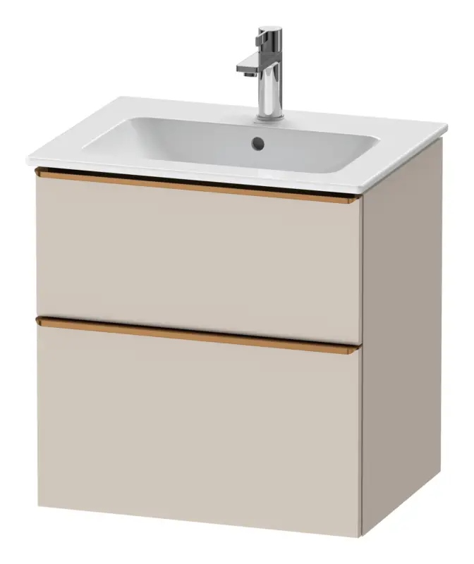 Bestseller Duravit D-Neo Waschtischunterschrank mit 2 Auszügen Griff Bronze Gebürstet 610 x 625 x 462 mm - Taupe Matt