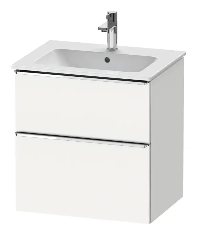 Super-Preis Duravit D-Neo Waschtischunterschrank mit 2 Auszügen Griff Chrom Hochglanz 610 x 625 x 462 mm - Weiß Matt