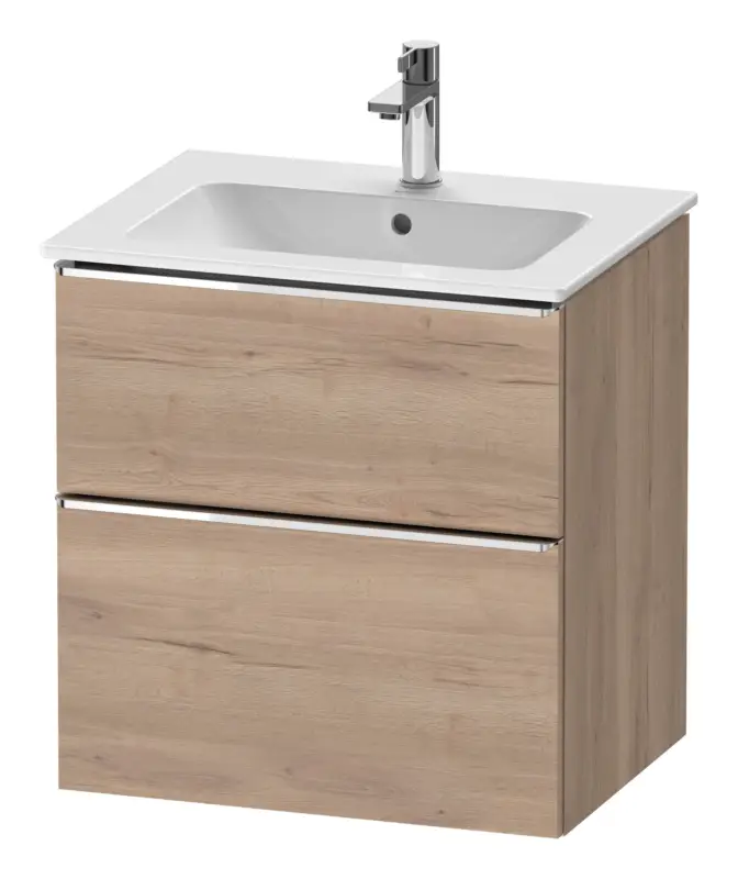 Duravit D-Neo Waschtischunterschrank mit 2 Auszügen Griff Chrom Hochglanz 610 x 625 x 462 mm - Eiche Marmoriert Matt Neu