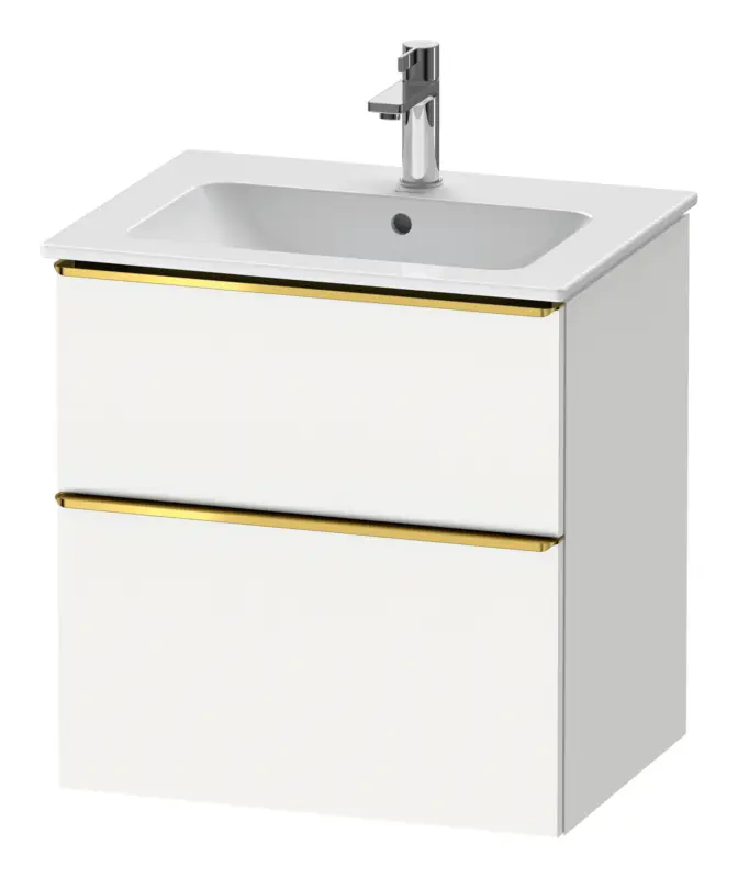 Duravit D-Neo Waschtischunterschrank mit 2 Auszügen Griff Gold Poliert 610 x 625 x 462 mm - Weiß Matt Direkt Vom Hersteller