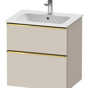 Beliebt Duravit D-Neo Waschtischunterschrank mit 2 Auszügen Griff Gold Poliert 610 x 625 x 462 mm - Taupe Matt