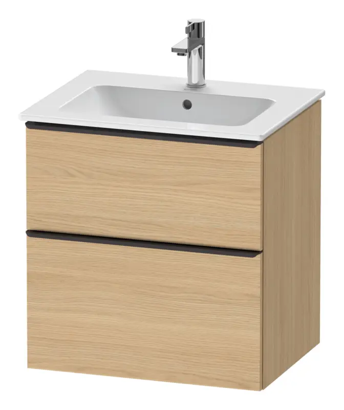 Direkt Vom Hersteller Duravit D-Neo Waschtischunterschrank mit 2 Auszügen Griff Diamantschwarz Matt 610 x 625 x 462 mm - Eiche Natur Matt