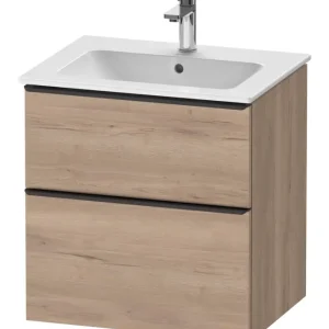 Top-Preis Duravit D-Neo Waschtischunterschrank mit 2 Auszügen Griff Diamantschwarz Matt 610 x 625 x 462 mm - Eiche Marmoriert Matt