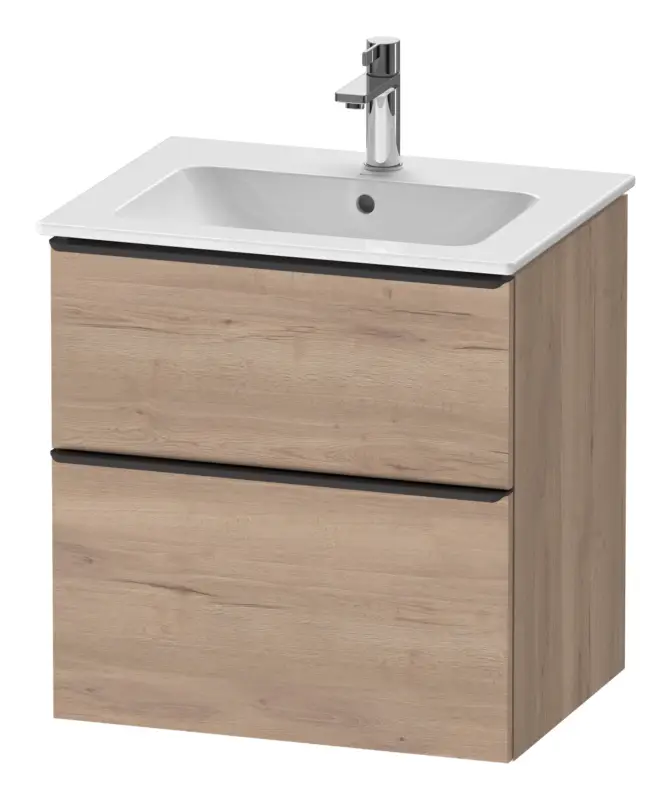 Top-Preis Duravit D-Neo Waschtischunterschrank mit 2 Auszügen Griff Diamantschwarz Matt 610 x 625 x 462 mm - Eiche Marmoriert Matt