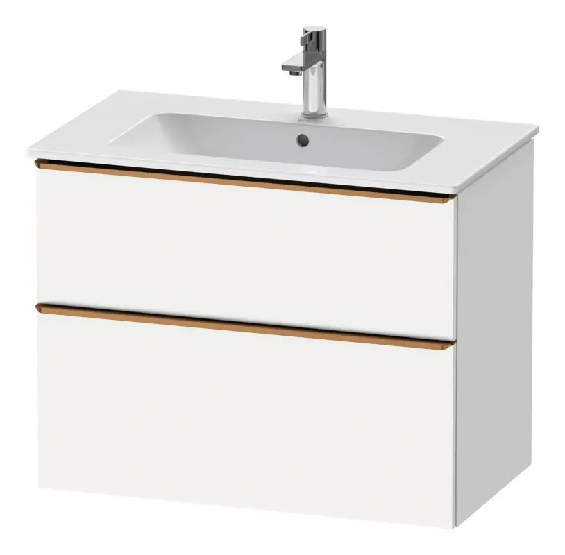Schnäppchen Duravit D-Neo Waschtischunterschrank für 233683 mit 2 Auszügen Griff Bronze Gebürstet 810 x 625 x 462 mm - Weiß Matt