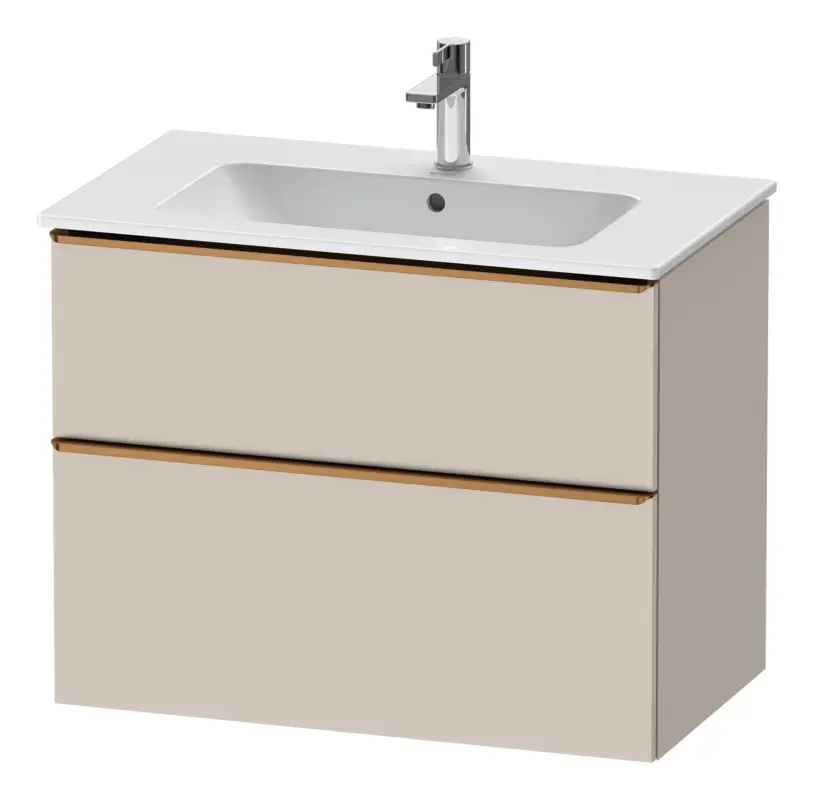 Duravit D-Neo Waschtischunterschrank für 233683 mit 2 Auszügen Griff Bronze Gebürstet 810 x 625 x 462 mm - Taupe Matt Top-Preis