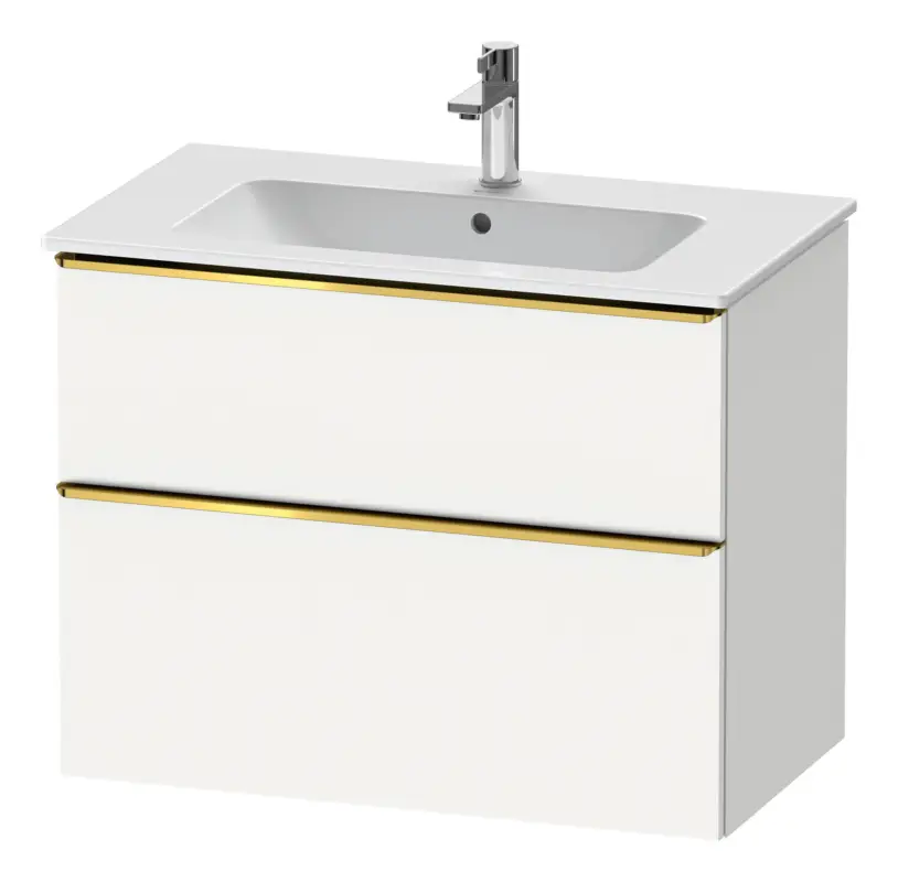 Saisonangebot Duravit D-Neo Waschtischunterschrank für 233683 mit 2 Auszügen Griff Gold Poliert 810 x 625 x 462 mm - Weiß Matt