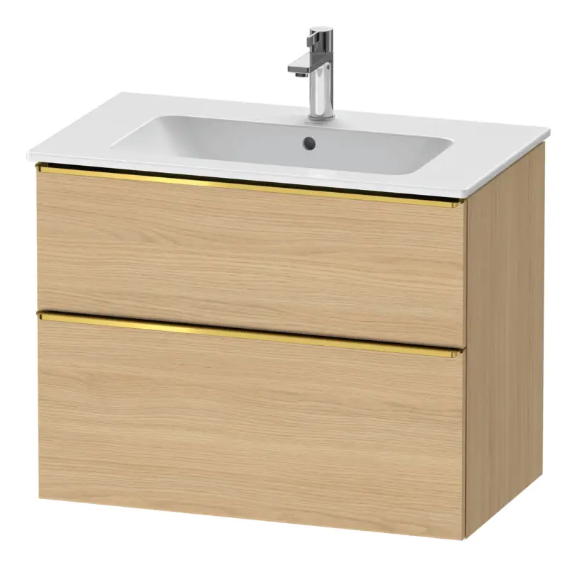 Duravit D-Neo Waschtischunterschrank für 233683 mit 2 Auszügen Griff Gold Poliert 810 x 625 x 462 mm - Eiche Natur Matt Top-Angebot