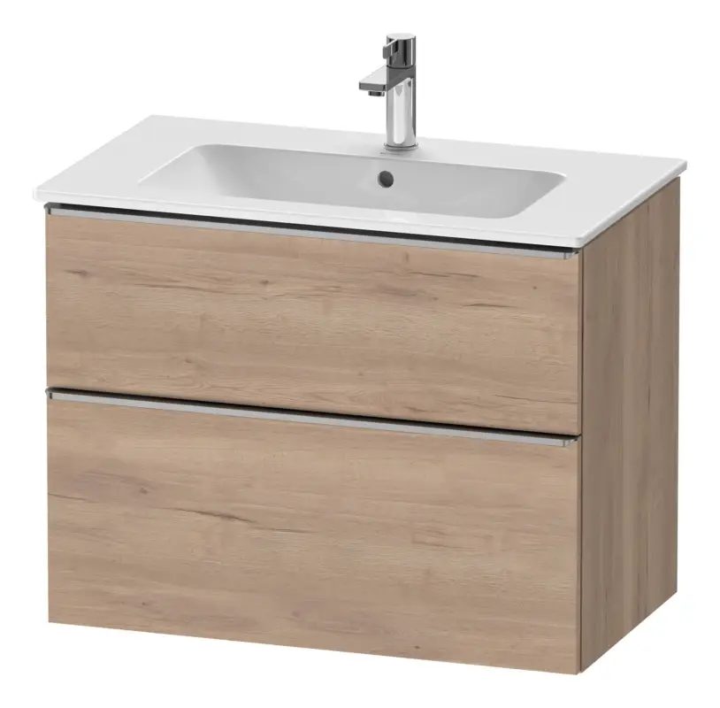 Duravit D-Neo Waschtischunterschrank für 233683 mit 2 Auszügen Griff Edelstahl Gebürstet 810 x 625 x 462 mm - Eiche Marmoriert Matt Mega-Angebot