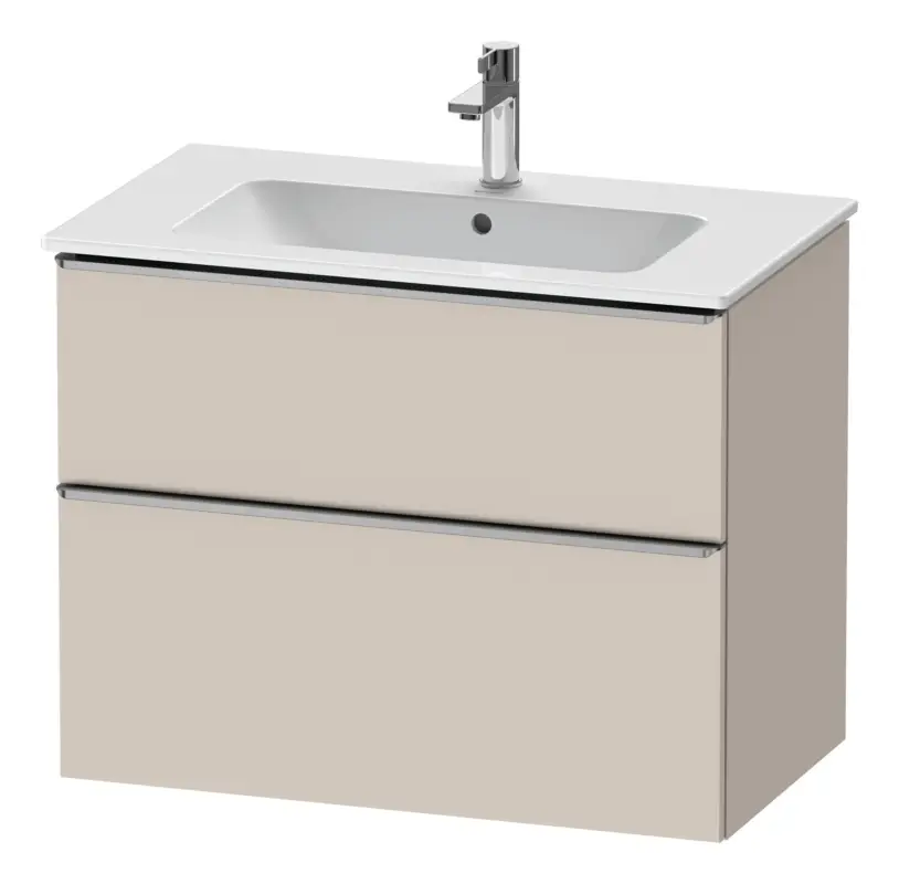 Duravit D-Neo Waschtischunterschrank für 233683 mit 2 Auszügen Griff Edelstahl Gebürstet 810 x 625 x 462 mm - Taupe Matt Must-Have