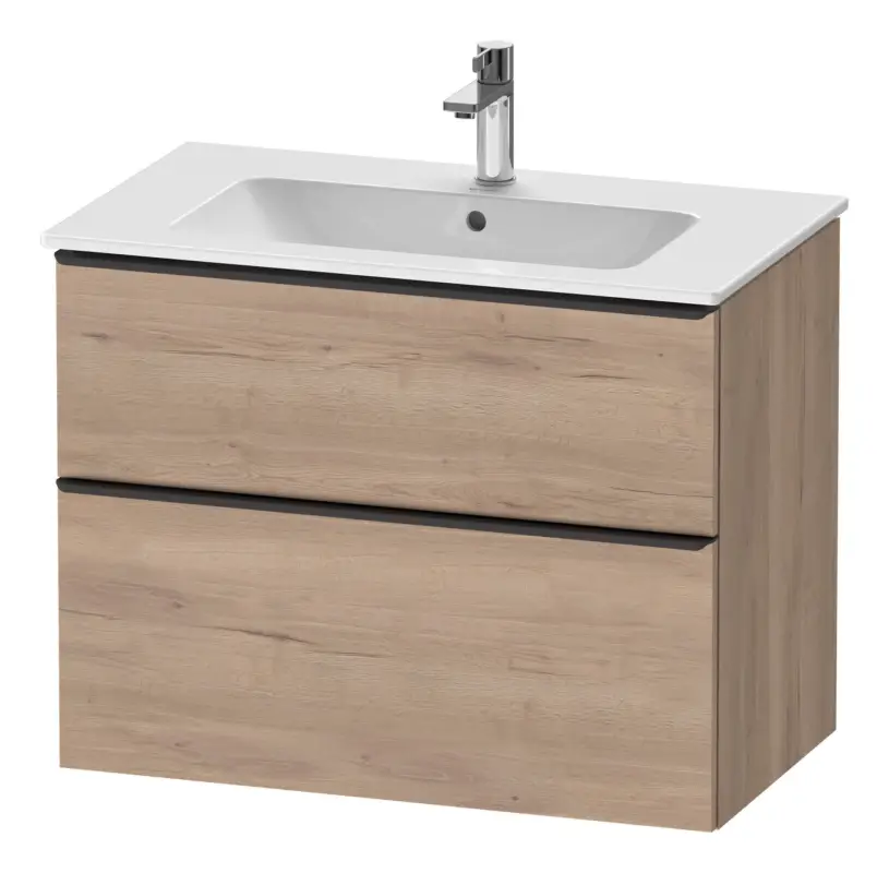 Duravit D-Neo Waschtischunterschrank für 233683 mit 2 Auszügen Griff Diamantschwarz Matt 810 x 625 x 462 mm - Eiche Marmoriert Matt Sofort Bestellen