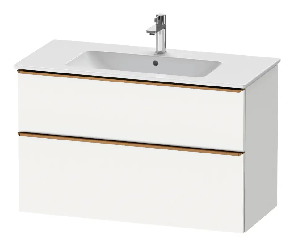 Duravit D-Neo Waschtischunterschrank mit 2 Auszügen Griff Bronze Gebürstet 1010 x 625 x 462 mm - Weiß Matt Markenprodukt