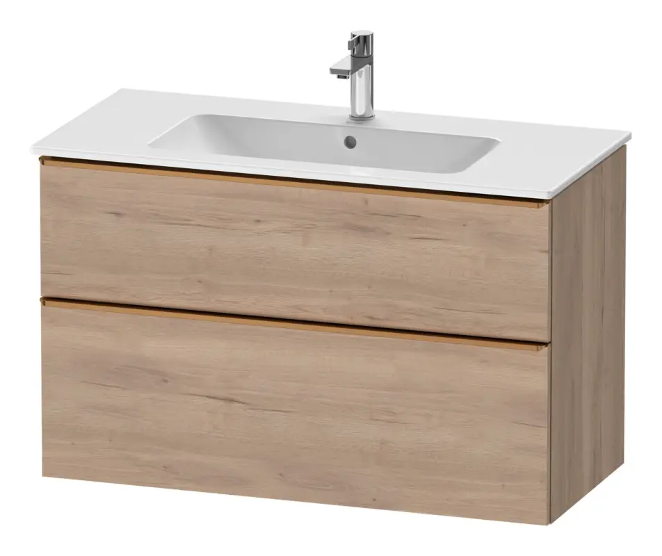Duravit D-Neo Waschtischunterschrank mit 2 Auszügen Griff Bronze Gebürstet 1010 x 625 x 462 mm - Eiche Marmoriert Matt Schneller Versand